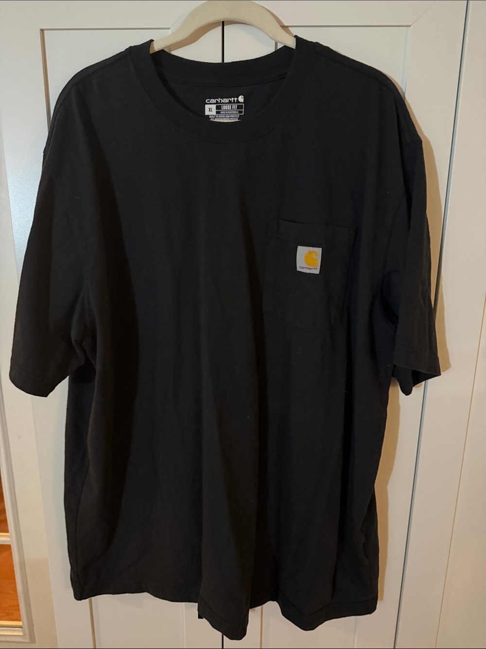 Carhartt Black Short-Sleeve Pocket Tee with Logo Patch